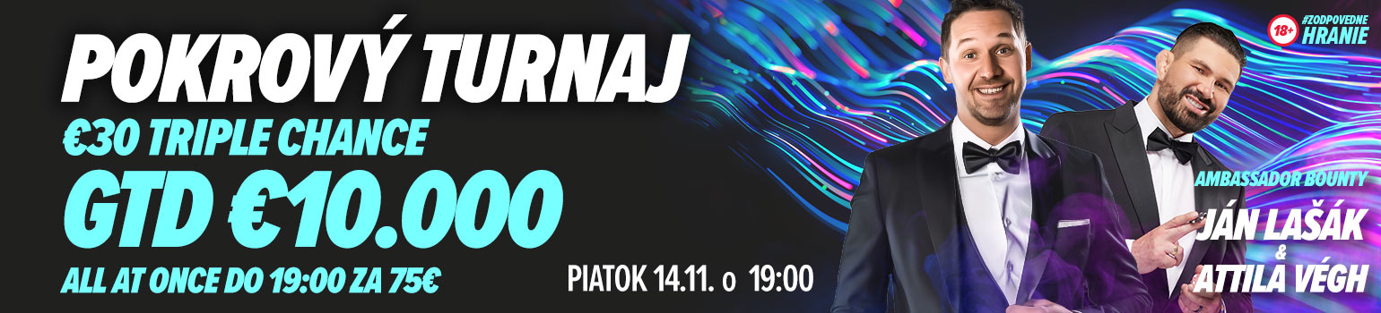 DOXXbet Kasíno - Ambassador bounty za vyradenie Jána Lašáka a Attilu Végha DOXXbet Kasíno - Ambassador bounty za vyradenie Jána Lašáka a Attilu Végha