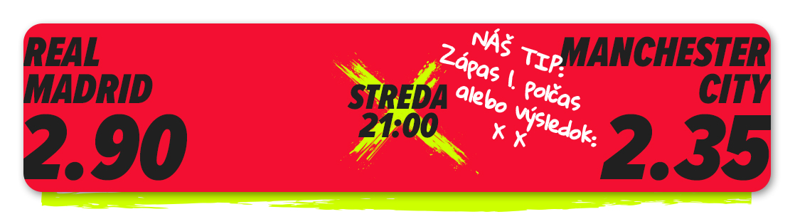 Real Madrid vs Man City. Večer, ktorý zastaví futbalový svet - Kurzy